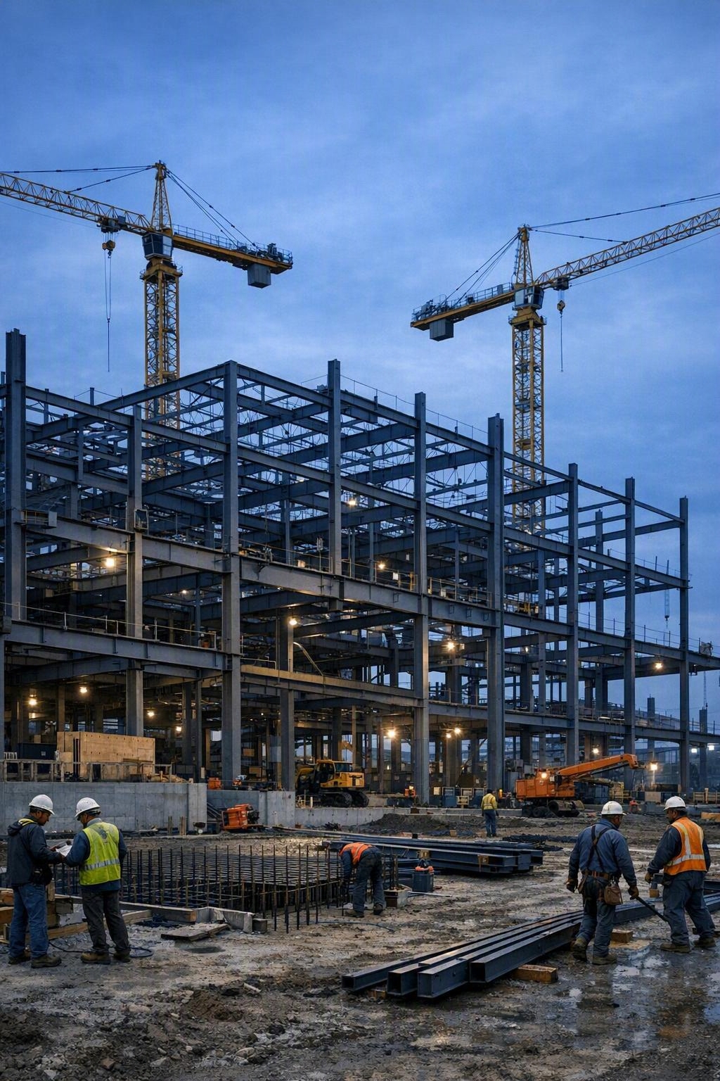 Steel frame under construction